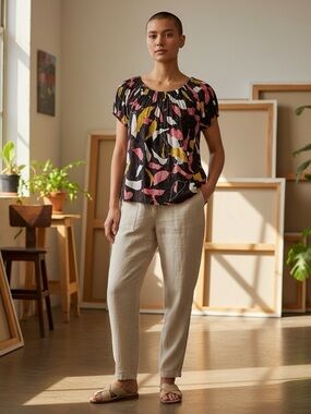 🌻 Style & Co Women’s Multicoloured Patterned Blouse #534